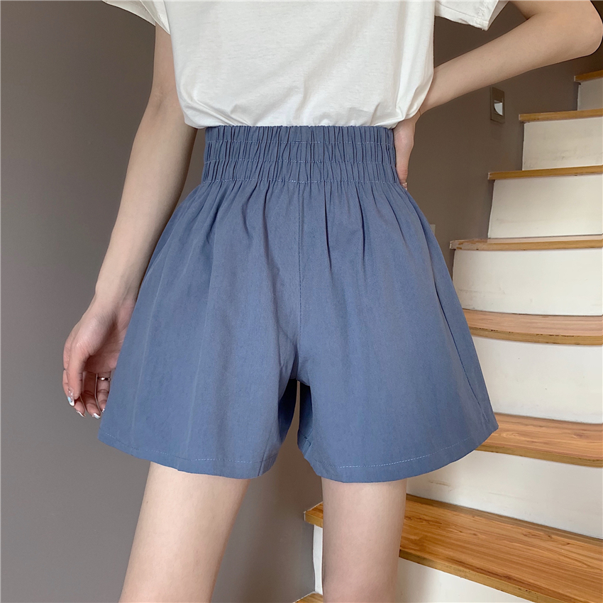 Real price high waist A-line shorts 2021 new summer loose straight tube casual pants women's fashion