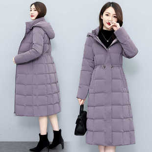 冬季收腰显瘦加厚羽绒棉服女中长款过膝超厚女士棉衣外套修身棉袄
