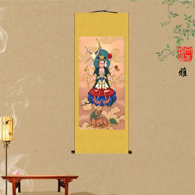 斗姥元君神像挂画客厅装饰画竖版