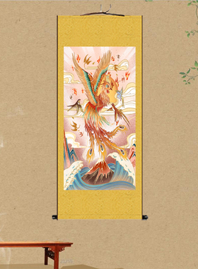 百鸟朝凤凰图挂画客厅装饰画