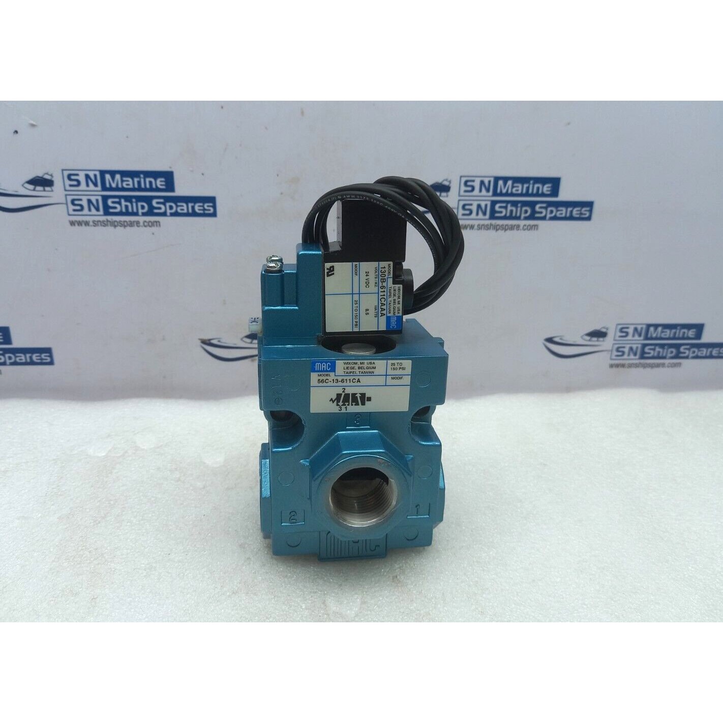MAC 56C-13-611CA Solenoid Valve 25 TO 150 Psi With MAC 130B-