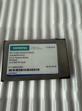 1x Siemens CCU3 Systemsoftware SINUMERIK 810D 6FC5450-6AX03-