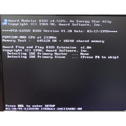 Advantech PCA-6155V Rev.A1 9696615551 & 233MHz CPU & RAM