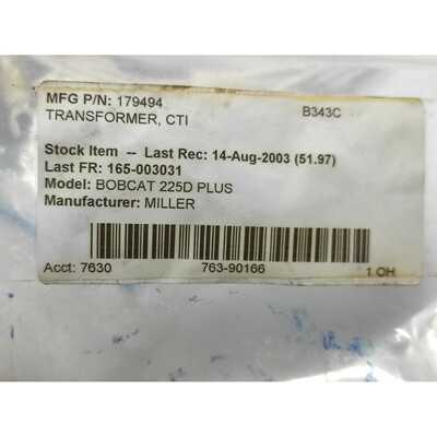 Transformateur De Détection De Courant Miller 179494 CTI XF