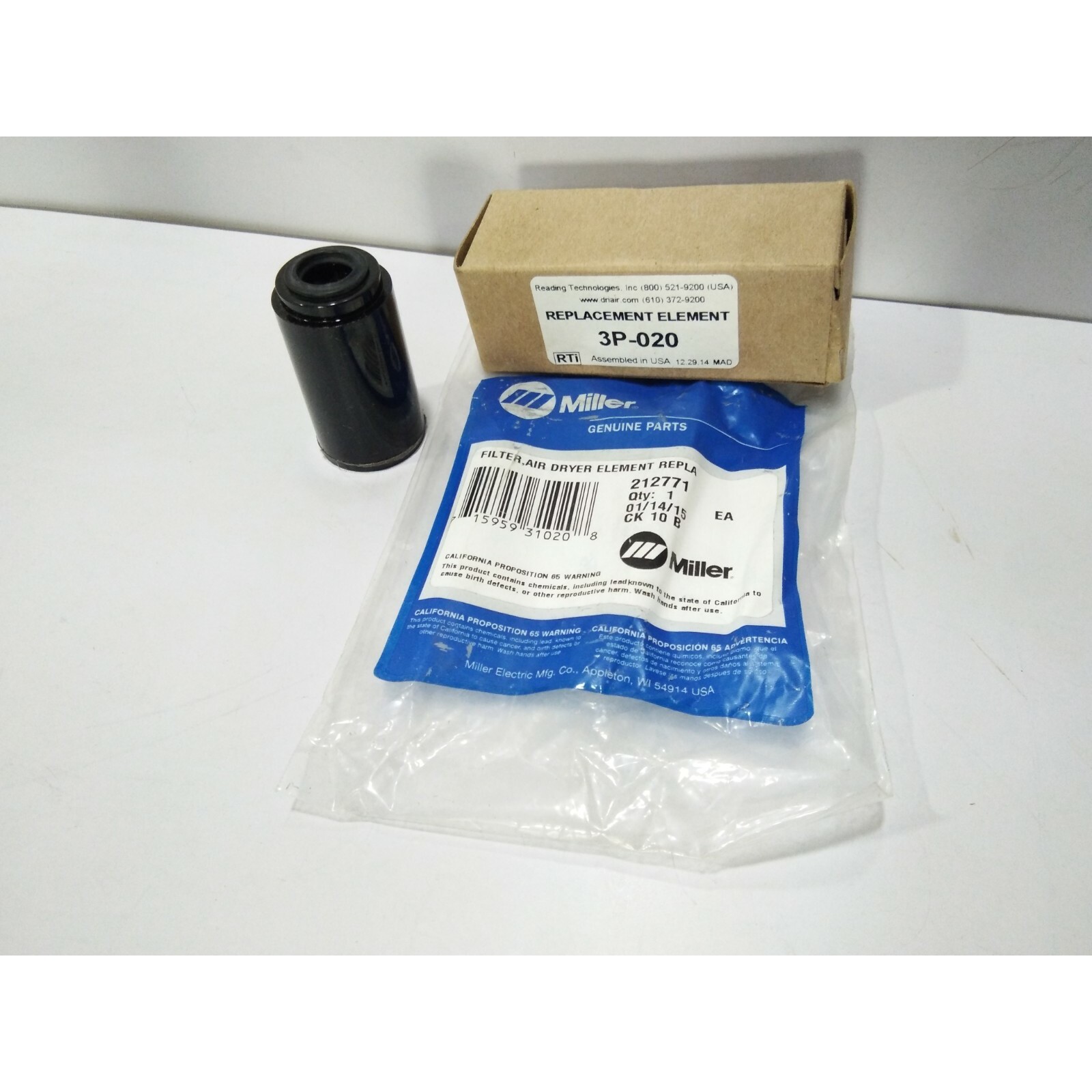 Miller 212771 Filtro Aire Secadora Elemento Recambio 2-PCS L