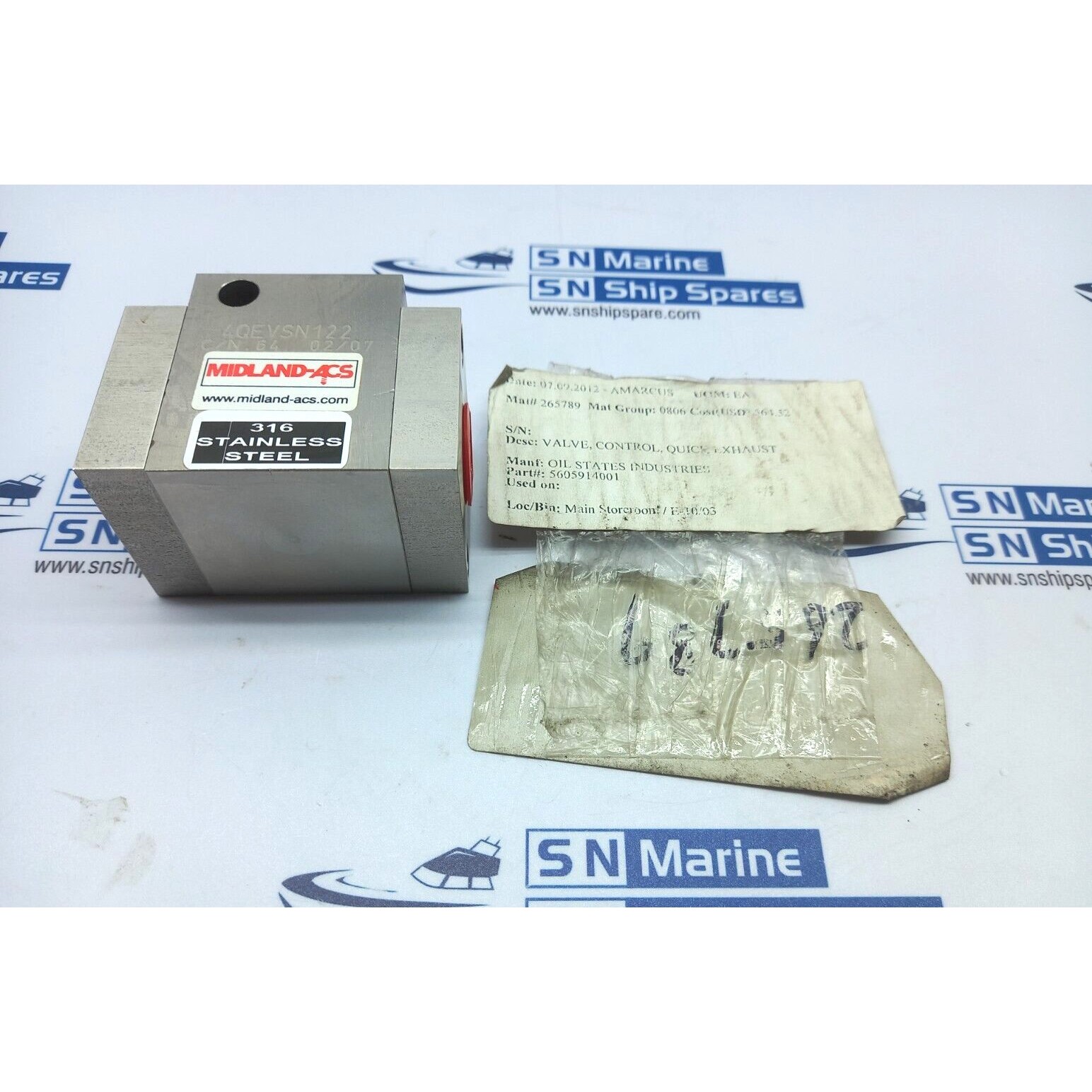 Midland 4QEVSN122 Quick Exhaust Control Valve Oil States 560