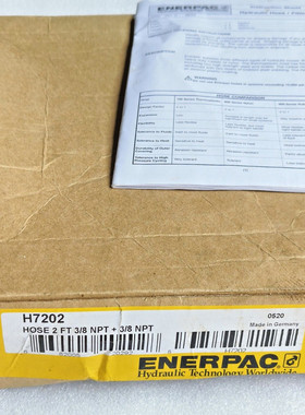 全新 ENERPAC H7202 软管 2 英尺 700BAR /10000 PSI 高压软管 批