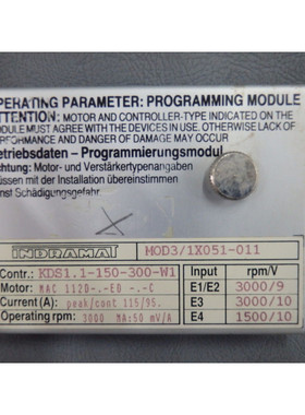 MOD31X051011 - INDRAMAT -MOD3/1X051-011/Programación Módul