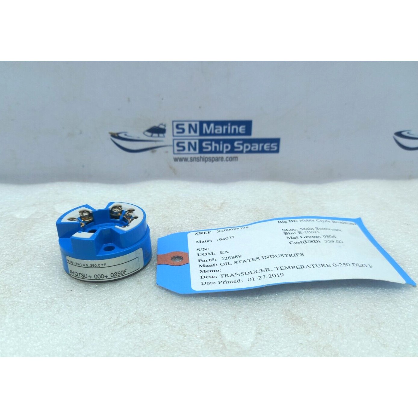 Weed Instruments 4hqt3u + 000+0250f Température Transducteu