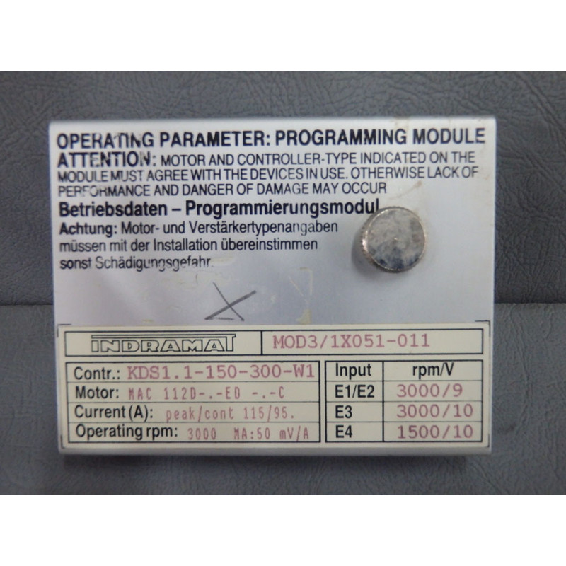 MOD31X051011 - INDRAMAT - MOD3/1X051-011/Programming Module