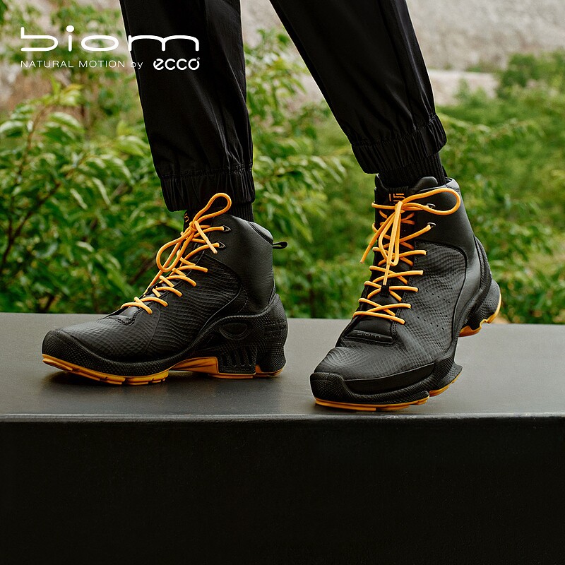 ECCO爱步运动鞋男 秋冬高帮休闲缓震跑步鞋 健步BIOM C 800344