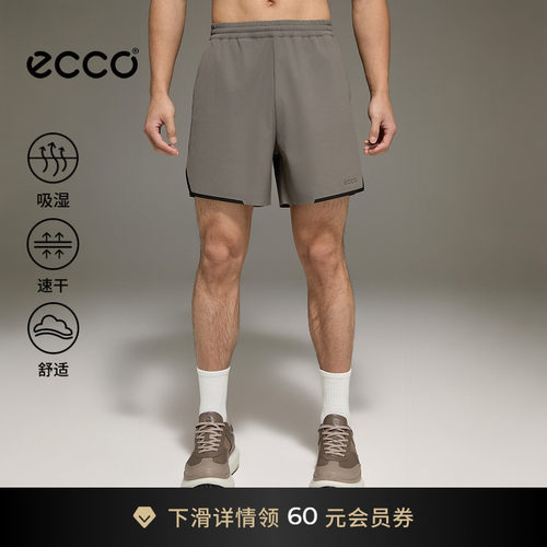 ECCO爱步休闲裤男 26新夏季运动休闲舒适吸湿速干短裤 ES263P068