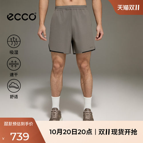 ECCO爱步休闲裤男 26新简约运动休闲舒适吸湿速干短裤 ES263P068