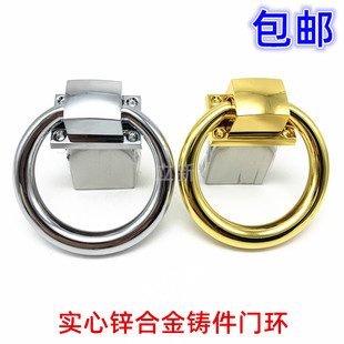 不锈钢大门圆拉环把手传统中式双喜门环庭院防盗门上拉手加厚圆环