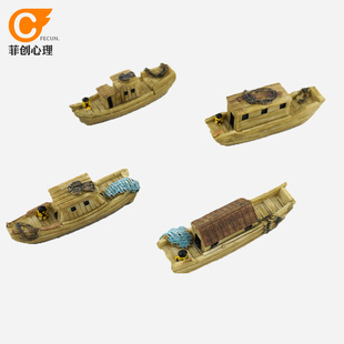 心理沙盘沙具套装沙游箱庭儿童玩具手办摆件模型江南木船