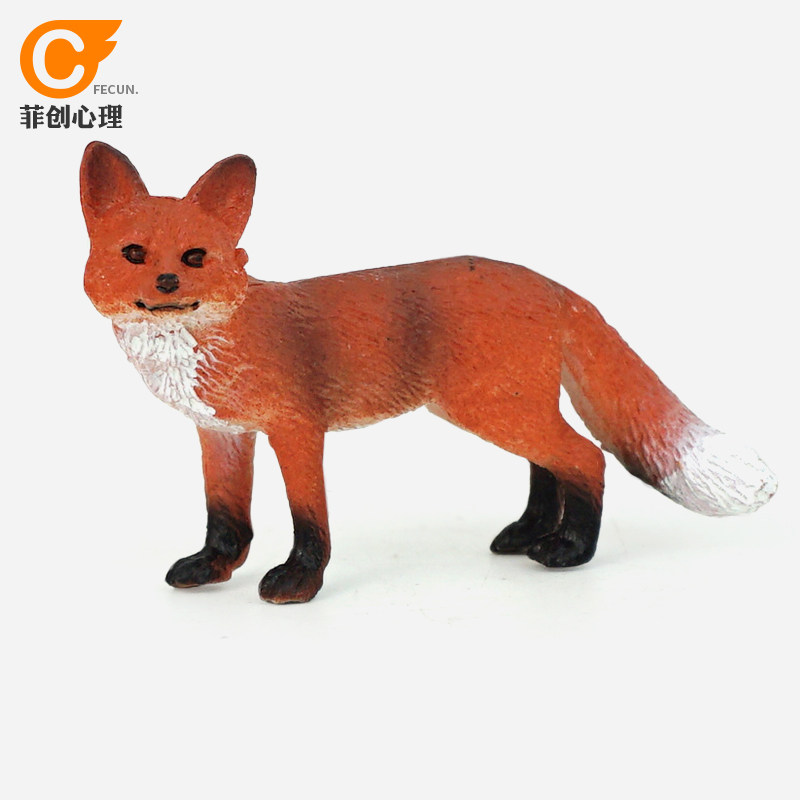 箱庭游戏沙盘沙具套装沙游心理咨询室手办摆件四脚动物类塑胶狐狸