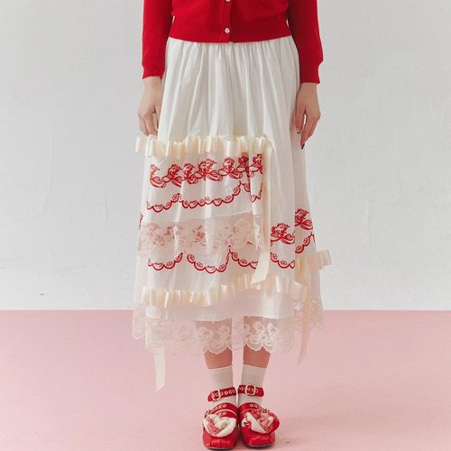 蕾丝刺绣蛋糕裙半身裙A字裙