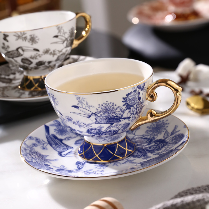 诺轩骨瓷大嘴鸟高脚咖啡杯茶杯