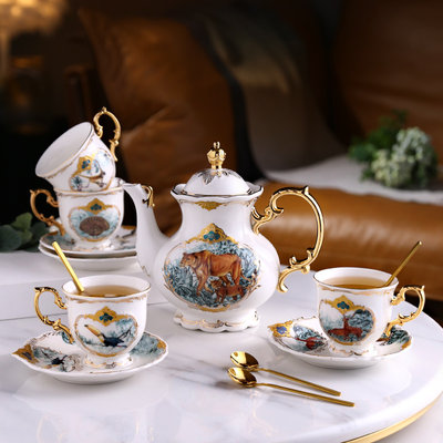 家用ins欧式花茶下午茶陶瓷茶具套装创意整套咖啡具北欧咖啡杯碟