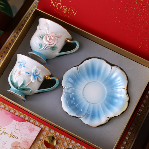 nosin诺轩浮雕花杯轻奢咖啡杯