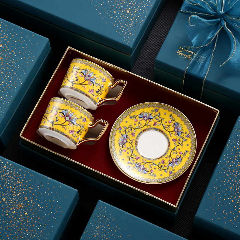 诺轩咖啡杯碟中式珐琅