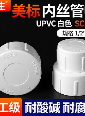 戎生UPVC白色美标内丝管帽化工PVC管堵水外螺纹闷头工业排水管件