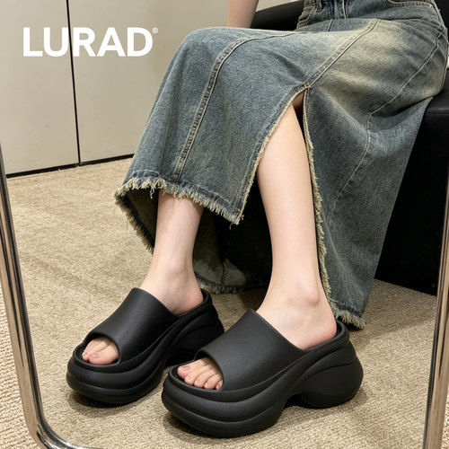 路拉迪女款厚底增高防滑凉拖