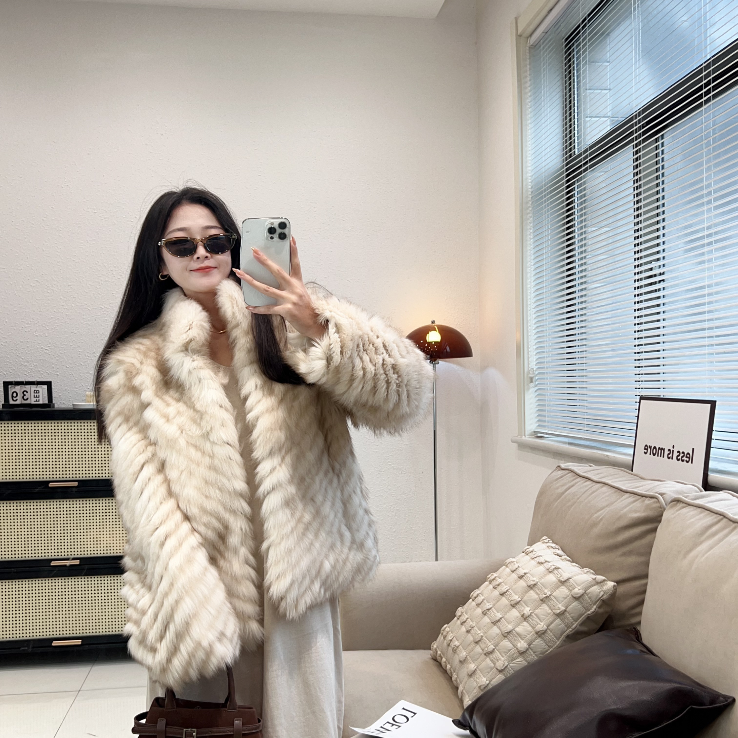 新款秋冬外套皮草女狐狸毛立领