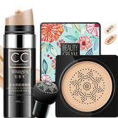 形象美水润柔滑蘑菇气垫美颜霜遮瑕滋润提靓bb霜轻透贴服隔离霜