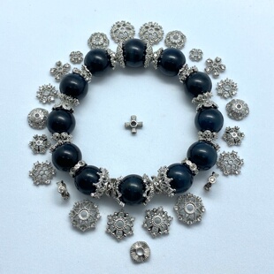 水晶diy配饰高保色铜镀微镶嵌锆石花托隔片手串珠宝隔珠材料配件