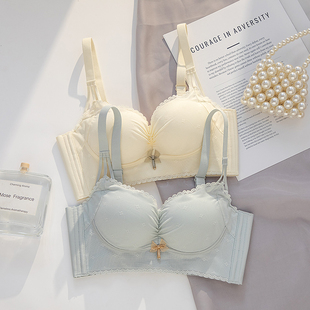 新品 抹胸AA小胸聚拢显大蕾丝内衣女平胸无钢圈防下垂文胸胸罩