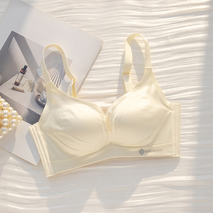 2024法式 浪漫缎面饱满无痕小胸聚拢提拉显大内衣女平胸无钢圈文胸