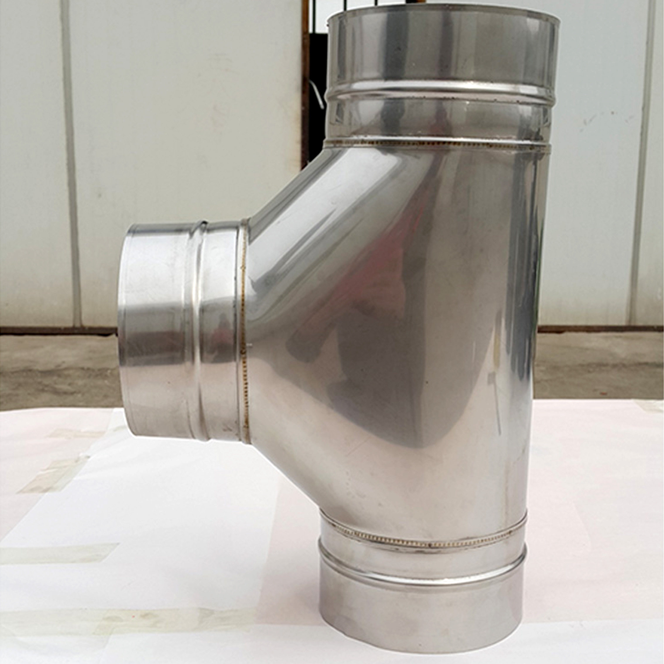 不锈钢燃木真火壁炉烟管黑色直管弯头三通雨帽壁炉专用烟管配件