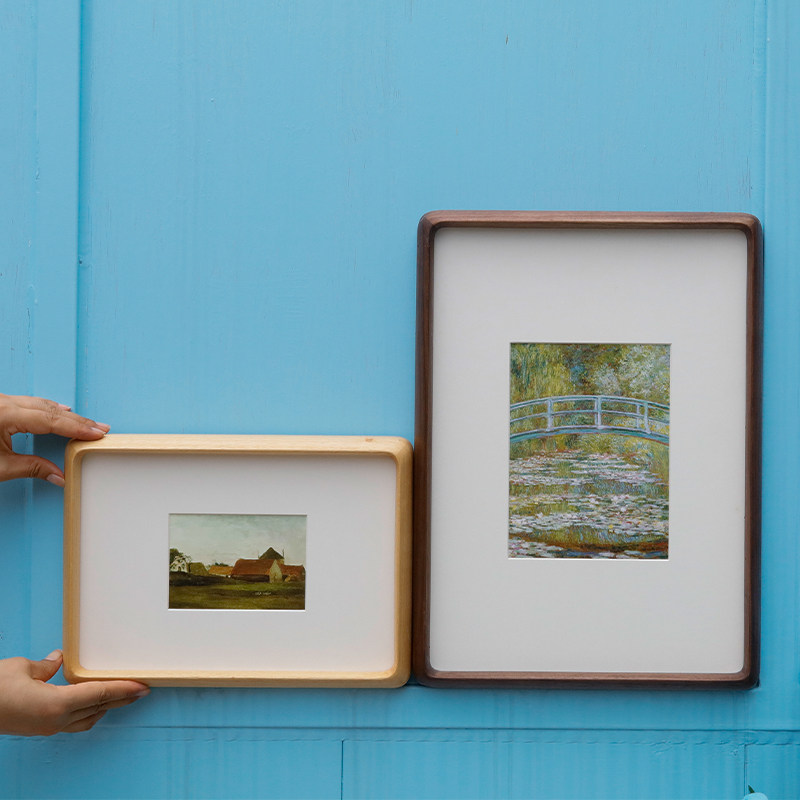 实木圆角相框聚贤堂原木中式画框