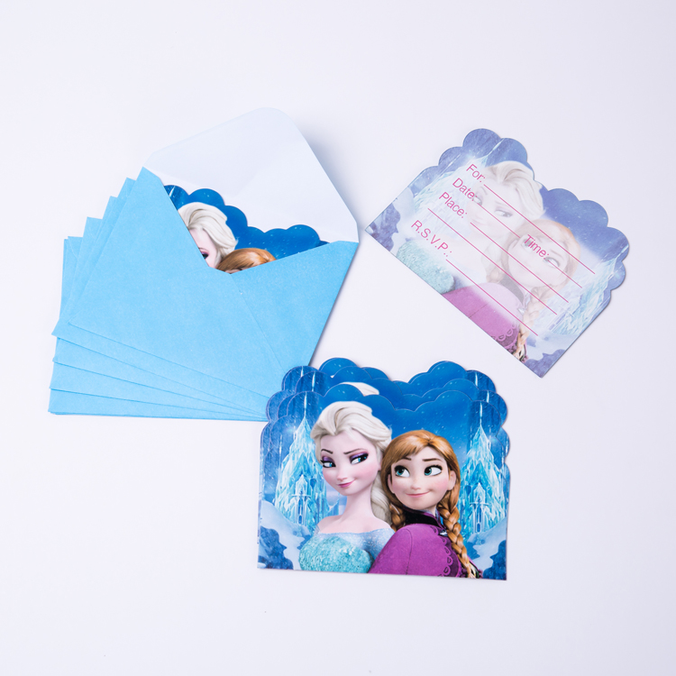 儿童生日派对用品 创意卡通 宝宝生日派对 邀请卡请柬6个