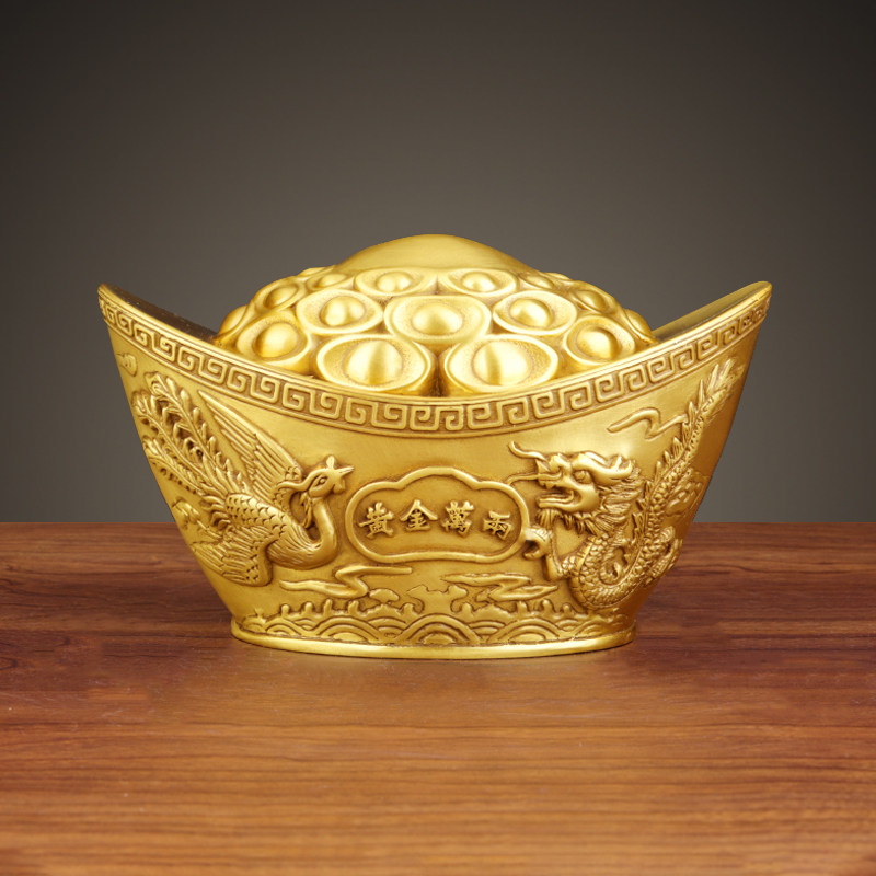 铜元宝摆件财神金元宝开业礼物存钱罐摆设乔迁新居礼品客厅装饰品