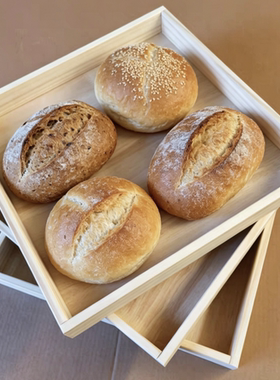 面包盘糕点烧麦包子面条盒食物收纳馄饨木制托盘收纳盒支持订做