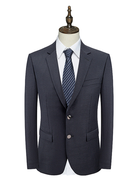 鸟家男士春秋款西服二扣平驳领修身版毛料商务休闲青年单西96019