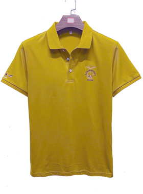 休闲短T商务休闲黄色套头POLO衫青年短袖T恤衫微弹夏季男2099