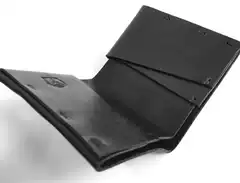 Signalstuido Simple Structured Genuine Leather Dark Mountain Style Handmade Cowhide 90% off Short Wallet