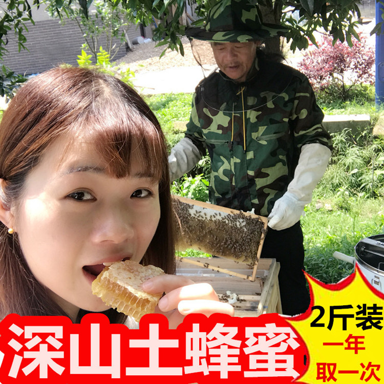 蜂蜜野生农家自产纯正天然百花蜜成熟原蜜深山土蜂蜜结晶峰蜜 2斤