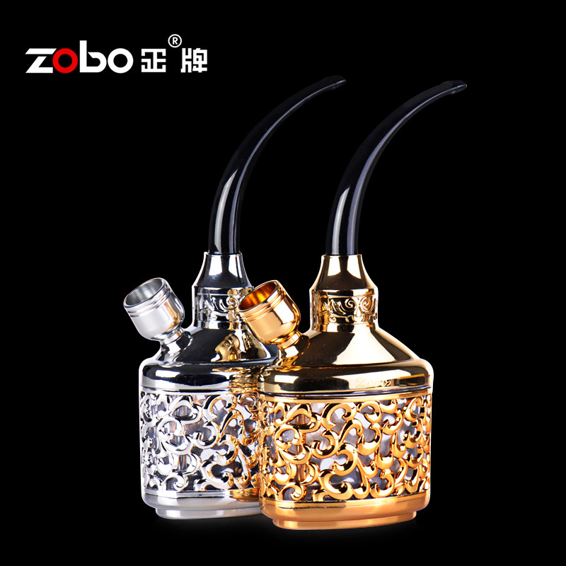 zobo正牌水烟筒水烟壶烟斗小号双重循环过滤器烟具双烟锅双用全套