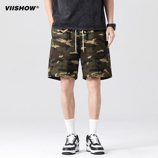 宽松休闲户外运动五分裤 潮流薄款 男夏季 VIISHOW潮牌纯棉迷彩短裤
