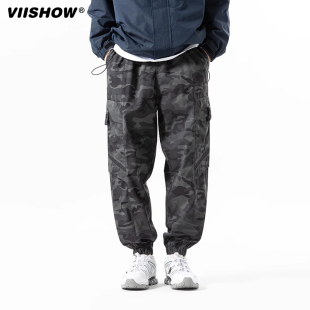 潮牌宽松户外运动束脚休闲冲锋裤 VIISHOW新款 男春秋季 裤 迷彩工装