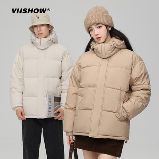 VIISHOW2025冬新款男女情侣面包短款羽绒服简约青春保暖百搭上街