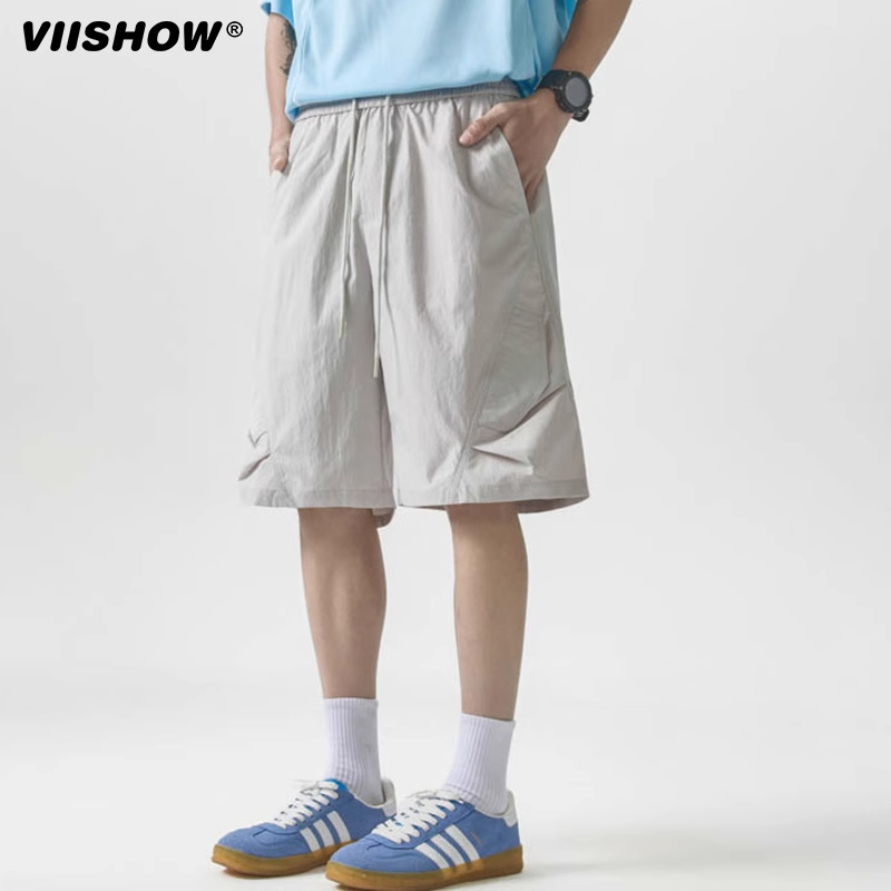 VIISHOW冰丝速干休闲短裤男2025夏季薄款美式工装裤宽松百搭裤子