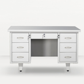 加厚1.2米铁皮办公桌子写字台车间钢制电脑桌工作台 铁办公桌书桌