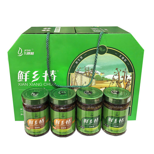 九棵树香椿酱210克*4瓶简易礼盒鲜乡椿下饭拌面咸菜 河南漯河特产