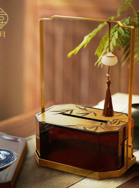 纸巾盒喜月高档中式茶室创意