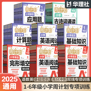 新版周计划小学语文基础知识英语阅读强化训练基础版强化版一二三年级456年级小升初数学计算题应用题强化训练 华东理工大学出版社